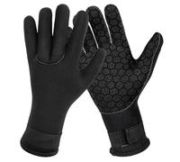 Risipu Guantes de neopreno de 3 mm para hombres y mujeres, guantes térmicos antideslizantes con correa de muñeca ajustable, ideales para buceo, esnórquel, kayak, surf y natación en agua fría (XL)