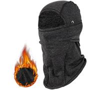 Risipu Máscara facial de invierno de 3 agujeros con agujeros para gafas, deportes al aire libre, máscara de esquí, pasamontañas de forro polar cálido para adultos, esquí, motocicleta, viento, sol,