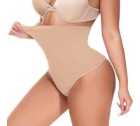 Risipu Tummy Control Tanga Shapewear para Mujer Tanga Moldeador sin Costuras Ropa Interior Body Shaper (FR/ES, Letras, S, Regular, Regular, Desnudo)