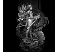 Risjc 1/24 75 mm guerrera Femenina y Figura de Resina de dragón Modelo sin Pintar y sin Montar Kit / 67319E