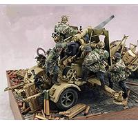 Risjc 1/35 WWII Kit de Modelo de Resina de Unidad de artillería Alemana (5 Personas, sin artillería), Kit de Soldado sin Montar y sin Pintar /// 12Y814
