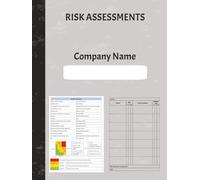 Risk Assessment Record Book: 72 page risk assessment logbook for businesses to complete and record risk assessments for safety compliance