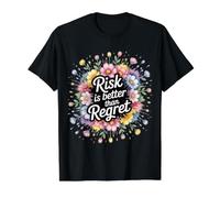 Risk Is Better Than Regret Chance Efforts Lessons - Camiseta gráfica económica, Hombre, Negro, L
