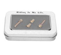 RISK Juego de tornillos de vástago de aleación de titanio M5*18, tornillos de vástago de bicicleta de montaña, pernos de titanio TC4 con junta para vástago de fibra de carbono, 4 (Oro)