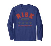 Risk The World Conquest Game EST. 1957 Manga Larga, Unisex para Adultos, Azul Marino, XL