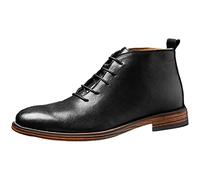 rismart Botas de Piel para Hombre Vestir Moda Tobillo Invierno Zapato Botín Negro,43.5