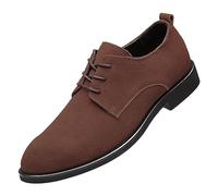 rismart Hombre Ante Oxford Semi Casual Zapatos de Cordones para Boda Trabajo Negocios(Bronceado,40 EU)