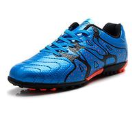 rismart Tiebao Niños Difícil Suelo Artificial Velocidad PU Cuero Fútbol Zapatos (Azul, Niño pequeño EU33)