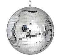 Rismise Bola de Espejo de Disco 20cm Discokugel Espejo Mirrorball Bola de Disco Brillante para Árbol de Navidad Boda Carnaval Fiesta de Cumpleaños Decoración Plateada para DJ Efecto de Luz Escénico