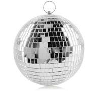 Rismise Bola de espejo de discoteca de 15 cm, bola de discoteca, bola de discoteca, bola brillante para árbol de Navidad, boda, carnaval, fiesta de cumpleaños, decoración plateada, asociación de