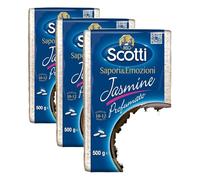Riso Scotti - Arroz Jazmín - Arroz Aromático Idóneo para Guarniciones - Tiempo de Cocción 10-12 Minutos, 500 gr (Paquete de 3)