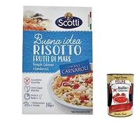 Riso Scotti Risotto frutti di mare Carnaroli - Arroz con mejillones, calamares y gambas, sin gluten, 210 g + polpa italiana gourmet 400 g