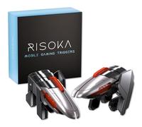 RISOKA 2x Gatillos y Trigger para Móvil Gaming - Con 4 Botones - Compatibles con PUBG Mobile y COD Mobile - Adecuados para iPhone y Android - Joystick para Teléfono Accesorios