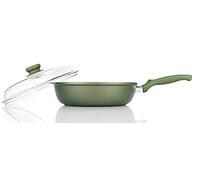 Risoli Dr Green Extra Induction Sartén Alta 24 cm con Tapa Mango baquelita Antiadherente Greenstone