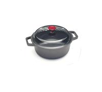 RISOLI VINUM - Cacerola antiadherente de 24 cm de diámetro, con tapa de cristal, de aluminio fundido reciclado, no inducción, fabricada en Italia