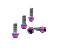 RISON 5 Piezas Tornillo de Vástago de Bicicleta de Titanio M8 Cabeza Hexagonal Cónica, Pernos de Vástago de Bicicleta de Montaña, Tornillos de Agarre de Fijación para Manillar de Bici de Carretera