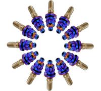 RISON-Titanium 12 Juego de Pernos para Colector de Escape en Titanio M8 M10, Kit de Tuercas Roscadas con Dado del Sistema de Escape, Reemplazo de Pernos y Tuercas de Brida para Tornillos de Colector