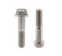 RISON-Titanium 2pcs Tornillos de Cabeza Hexagonal de Titanio GR5 Grado Aeroespacial M4 M6 M8 M10, Pernos de Brida Tornillos de Arandela con Reborde Accesorios para Bici, Moto, Auto