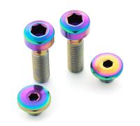 RISON-Titanium 4 Piezas Tornillos de Titanio para Palanca de Freno de Bicicleta M5, Pernos de Tapa de Cilindro de Aceite, Tornillo de Manetas de Freno de Mano Ciclismo para Shimano XT