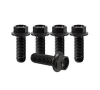 RISON-Titanium 5 Piezas Perno Hexagonal de Titanio para Motocicleta M6x1.0x16mm, Tornillo con Reborde Cabeza Hexagonal, Tornillos Allen Accesorios de Fijación Modificación para Moto, Bici