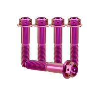 RISON-Titanium 5 tornillos de titanio M10 x 1,25 x 45 mm, tornillos de brida de titanio, tornillos hexagonales, tornillos de titanio, pernos perforados, tornillos de pinza de freno, tornillos de