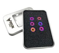 RISON-Titanium 6pcs Tornillo de Eje de Volante en Titanio M5x12mm, Tornillo de Cabeza Avellanada Hexágono Interior, Pernos de Cabeza Plana Hexagonal Norma DIN 7991, Tornillería Allen para Coche