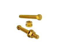 RISON-Titanium Juego de 2 tornillos de titanio, tornillos tensores de cadena, tornillos de ajuste de eje M8 x 1,25 x 53 mm, tornillos de ajuste hexagonal de titanio y tuerca para motocicletas