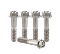 RISON-Titanium Pernos con Reborde de Titanio M8x1.25x40mm, 5 Piezas Tornillo de Cabeza Hexagonal con Brida, Tornillo Allen Accesorios de Fijación Modificación para Moto, Bici