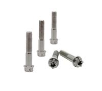 RISON-Titanium Pernos de Titanio M10x1.25x40mm, 5 Piezas Tornillo de Cabeza Torx de Brida en Aleación de Titanio GR5, Pernos Roscados con Reborde, Accesorios de Modificación para Motocicleta, Bici