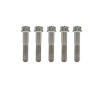 RISON-Titanium Pernos de Titanio M10x1.25x50mm, 5 Piezas Tornillo de Cabeza Torx de Brida en Aleación de Titanio GR5, Pernos Roscados con Reborde, Accesorios de Modificación para Motocicleta, Bici