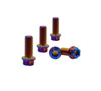 RISON-Titanium Pernos de Titanio M8x1.25x20mm, 5 Piezas Tornillo de Cabeza Torx de Brida en Aleación de Titanio GR5, Pernos Roscados con Reborde, Accesorios de Modificación para Motocicleta, Bici