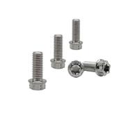 RISON-Titanium Pernos de Titanio M8x1.25x20mm, 5 Piezas Tornillo de Cabeza Torx de Brida en Aleación de Titanio GR5, Pernos Roscados con Reborde, Accesorios de Modificación para Motocicleta, Bici