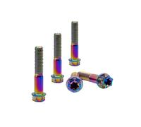 RISON-Titanium Pernos de Titanio M8x1.25x32mm, 5 Piezas Tornillo de Cabeza Torx de Brida en Aleación de Titanio GR5, Pernos Roscados con Reborde, Accesorios de Modificación para Motocicleta, Bici