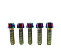 RISON-Titanium Tornillo de Vástago de Bicicleta de Titanio M4x0.7x10mm, Tornillos Cónicos con Hexágono Interior, Tornillos de Manillar de Bici de Montaña Perno de Potencia de Bici, 5 Piezas