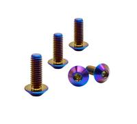 RISON-Titanium Tornillos de Titanio para Bicicleta Motocicleta M4x0.7x12mm, Pernos de Cabeza Allen Semirredonda, Tornillo de Cabeza de Paraguas Tornillos Hexagonales Cabezal de Cúpula, Paquete de 5