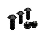 RISON-Titanium Tornillos de Titanio para Bicicleta Motocicleta M4x0.7x8mm, Pernos de Cabeza Allen Semirredonda, Tornillo de Cabeza de Paraguas Tornillos Hexagonales Cabezal de Cúpula, Paquete de 5