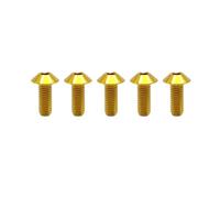 RISON-Titanium Tornillos de Titanio para Bicicleta Motocicleta M5x0.8x10mm, Pernos de Cabeza Allen Semirredonda, Tornillo de Cabeza de Paraguas Tornillos Hexagonales Cabezal de Cúpula, Paquete de 5