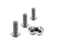 RISON-Titanium Tornillos de Titanio para Bicicleta Motocicleta M6x1.0x18mm, Pernos de Cabeza Allen Semirredonda, Tornillo de Cabeza de Paraguas Tornillos Hexagonales Cabezal de Cúpula, Paquete de 5