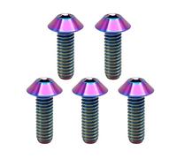 RISON-Titanium Tornillos de Titanio para Bicicleta Motocicleta M6x1.0x20mm, Pernos de Cabeza Allen Semirredonda, Tornillo de Cabeza de Paraguas Tornillos Hexagonales Cabezal de Cúpula, Paquete de 5