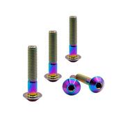 RISON-Titanium Tornillos de Titanio para Bicicleta Motocicleta M8x1.25x40mm, Pernos de Cabeza Allen Semirredonda, Tornillo de Cabeza de Paraguas Tornillos Hexagonales Cabezal de Cúpula, Paquete de 5