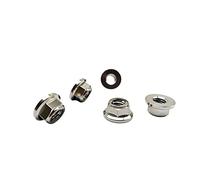 RISON-Titanium Tuerca de Brida de Titanio M5x0.8mm, Tuerca de Seguridad Hexagonal con Reborde, Tuerca de Bloqueo Contratuercas para Piñón/Rueda Dentada de Motocicleta, Bici, Paquete de 5