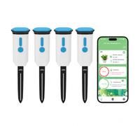 RISOON Sensor de Humedad del Suelo WiFi con Temperatura del Suelo, aplicación Smart Life Monitor para Plantas de Interior, 2,4 GHz sin hub, Alarma de Tierra Demasiado Seca o húmeda, historial