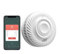 RISOON Smart WiFi Detector de Humo 10-Año Batería, Detector de Humo con Sensor Fotoeléctrico, Función de Silenciado y Autocomprobación, Certificado DIN EN14604, Compatible con Tuya/Smart Life App