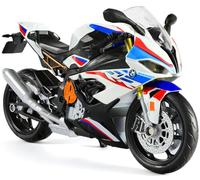 Risopen 1:12 Moto de juguete compatible con el modelo de motocicleta BMW S1000RR, metal fundido a presión con motor de plástico modelo, no requiere montaje, mini moto lista para regalo para adultos
