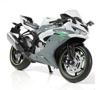 Risopen Juguete Modelo de Motocicleta 1:12 comaptible para Kawasaki Ninja ZX-6R Metal Fundido a presión con Modelo de Motocicleta de plástico No Requiere ensamblaje Mini Moto para Adultos (Gris)