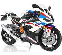 Risopen Modelo de motocicleta 1:12 juguete para BMW S1000RR Metal Die-Cast con modelo de motocicleta de plástico No requiere ensamblaje, mini regalo de moto listo para adultos (blanco)