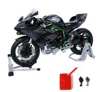 Risopen Modelo de Motocicleta 1:6 Compatible para Kawasaki Ninja H2R, Modelo de Motocicleta de Metal Fundido a presión con luz de Sonido de Llave de imitación, Spray de luz, colección Moto Classic