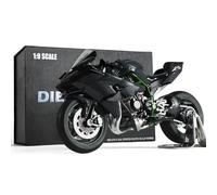 Risopen Modelo de Motocicleta 1:9 Compatible para Kawasaki Ninja H2R, Modelo de Motocicleta de Metal Fundido a presión, no Requiere Montaje, Mini Acabado de Motocicleta, Regalo para Adultos (Negro)