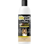 RISPET Champú y Acondicionador de Coco y Queratina, Limpiador para Perros y Animales de Pelo Largo, fórmula Delicada sin alérgenos y pH equilibrado, Fragancia de Coco, 370ml