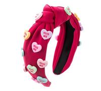 Ristyur Bandas para el cabello adornadas, diadema con lazo en forma de corazón | Bandas románticas para el cabello para el día de San Valentín | Decoraciones estacionales Accesorios para el cabello en